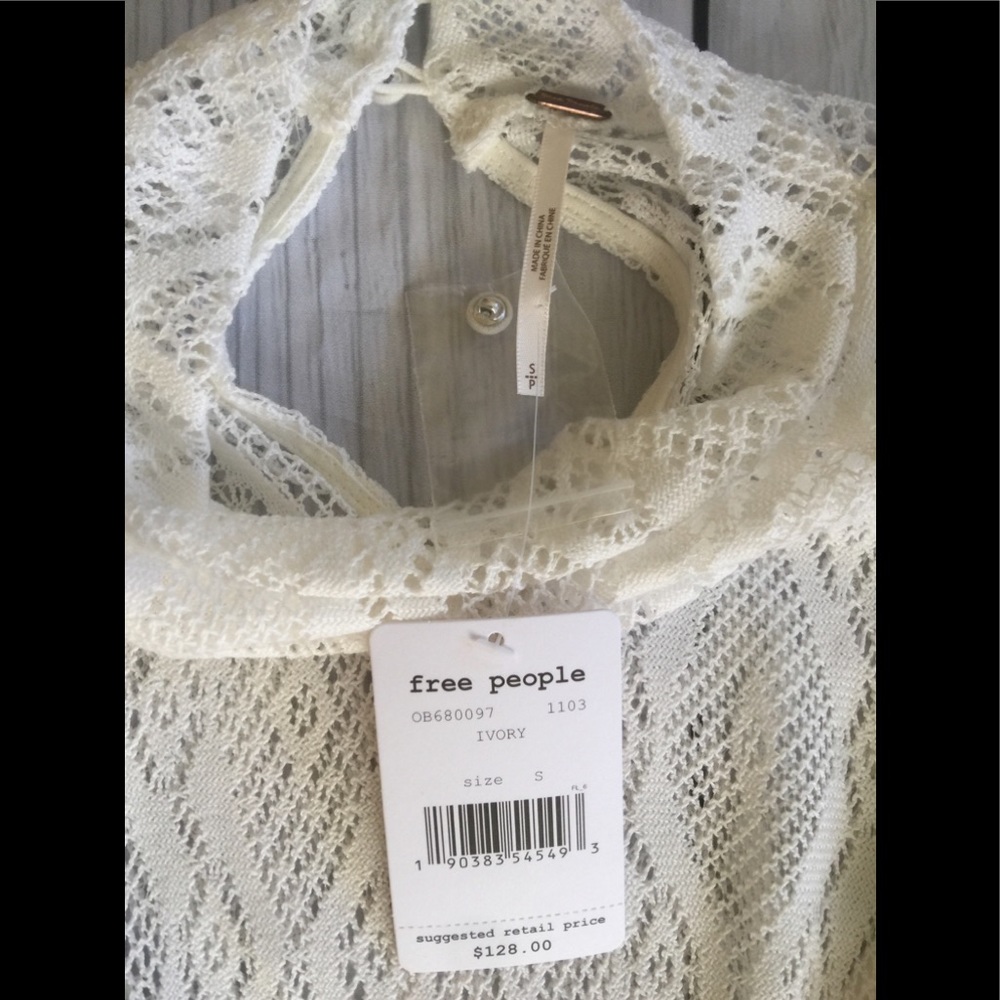 NWT Free People Size Small White Lace Dress - Picture 8 of 9